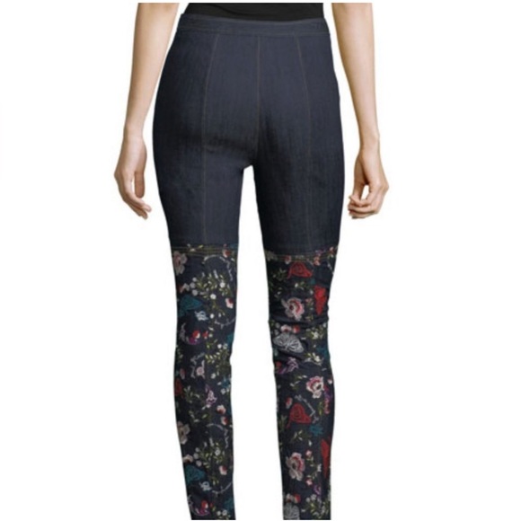 Cinq a Sept Eva Marie Embroidered Skinny Jeans Size 8 - Picture 9 of 11
